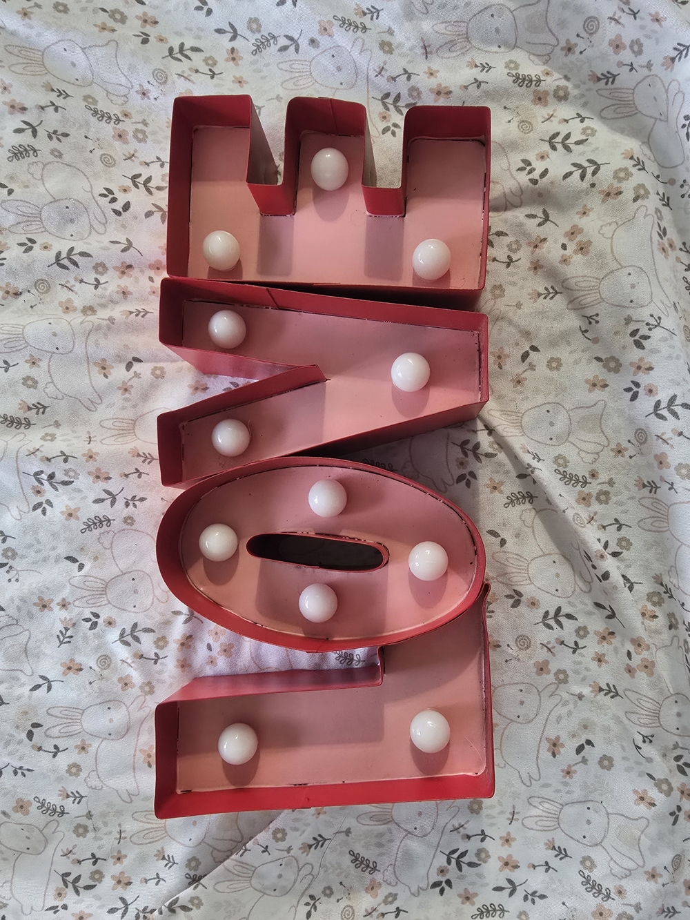 Marquee LOVE Letter Light - Pink with White Bulbs